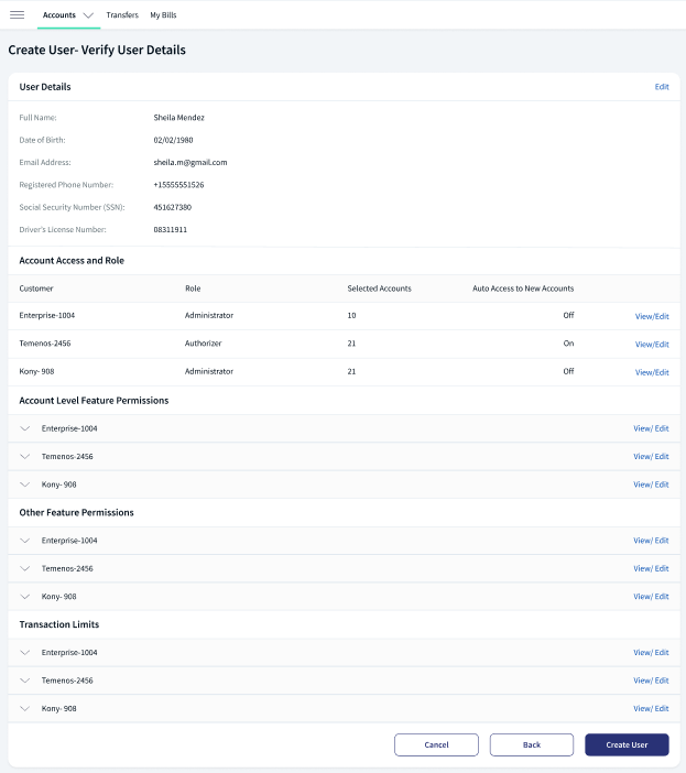 Verify User Details